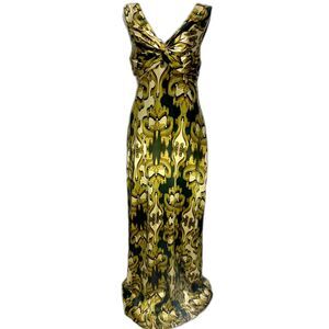 Ted Baker London maxi slip dress silk Y2k equiet luxury festive green women 4